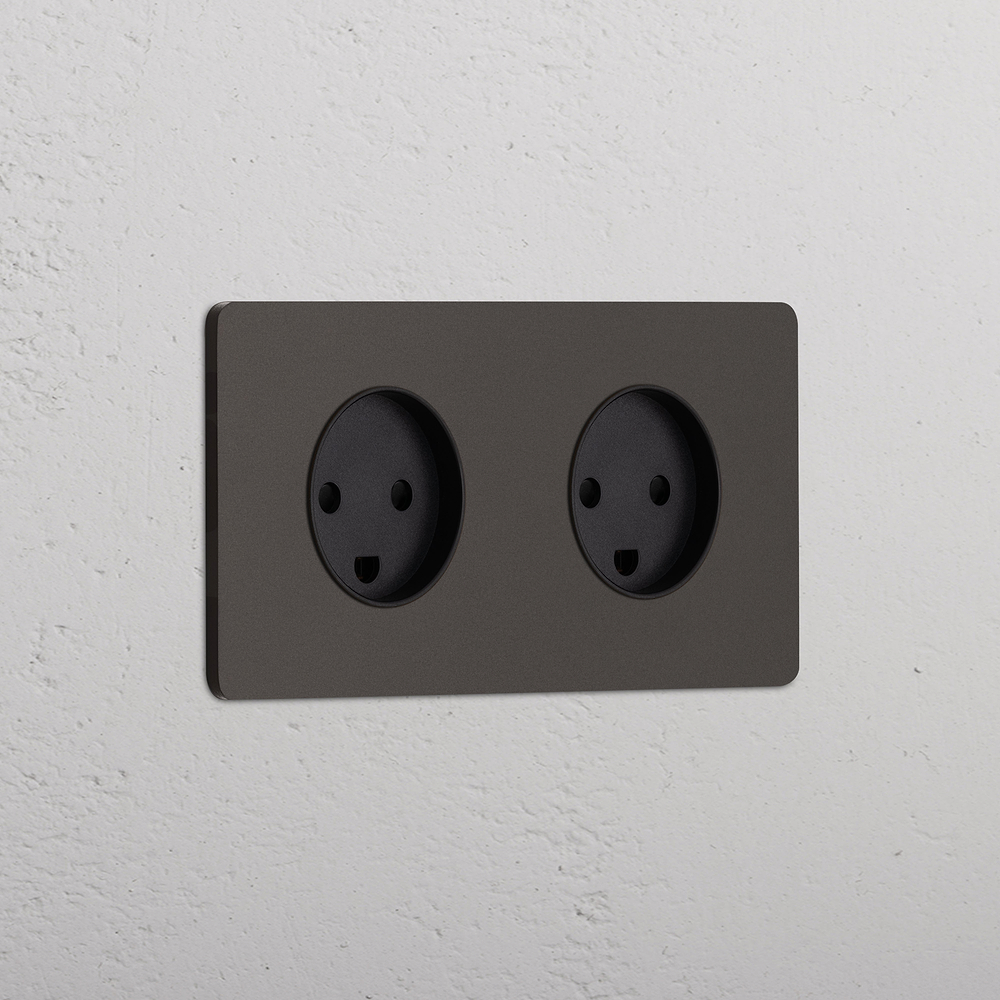 Grove Double 2x Danish Type K Socket - Bronze | Black