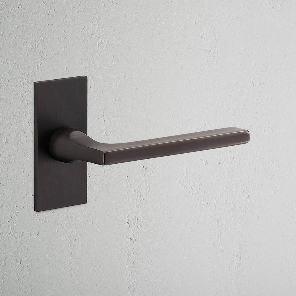 Clayton Short Plate Unsprung Door Handle - Bronze