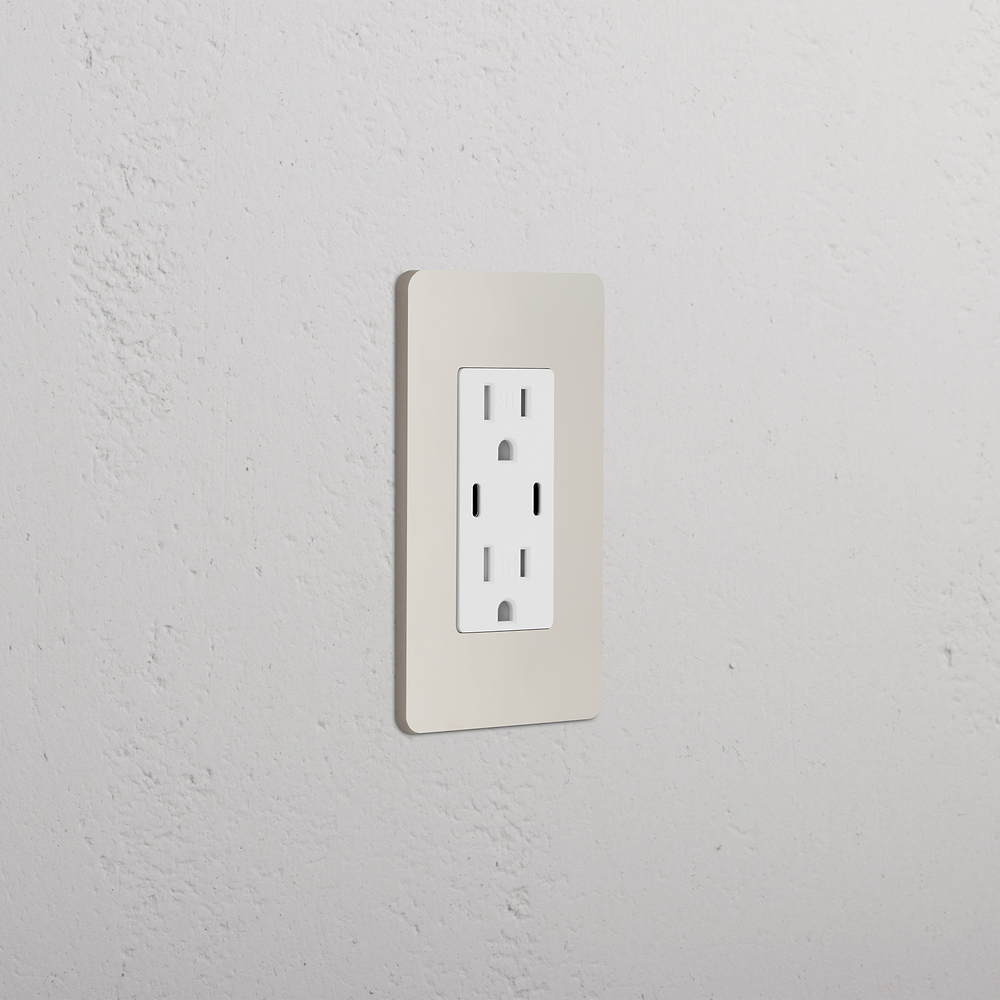 Grove 1G 15A USB Outlet - Polished Nickel White
