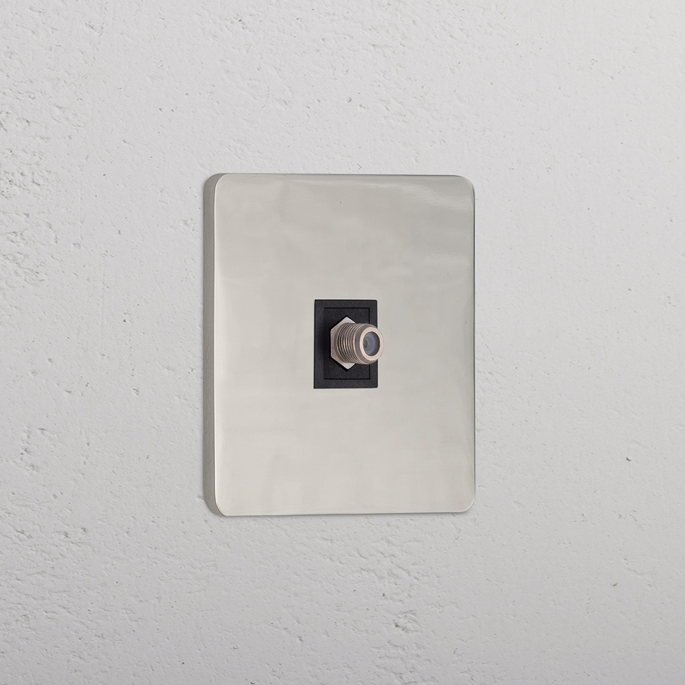 Grove Single Satellite Socket - Polished Nickel | Black