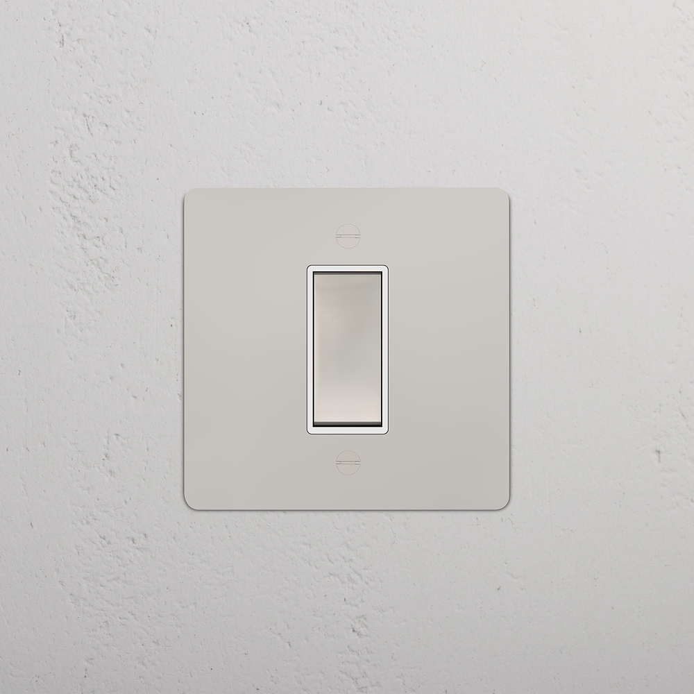 1G Centre Retractive Rocker Switch - Polished Nickel | White