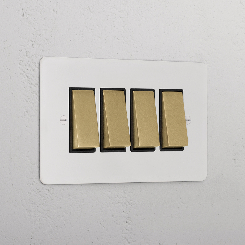 4G Two Way Rocker Switch - Paintable Antique Brass | Black