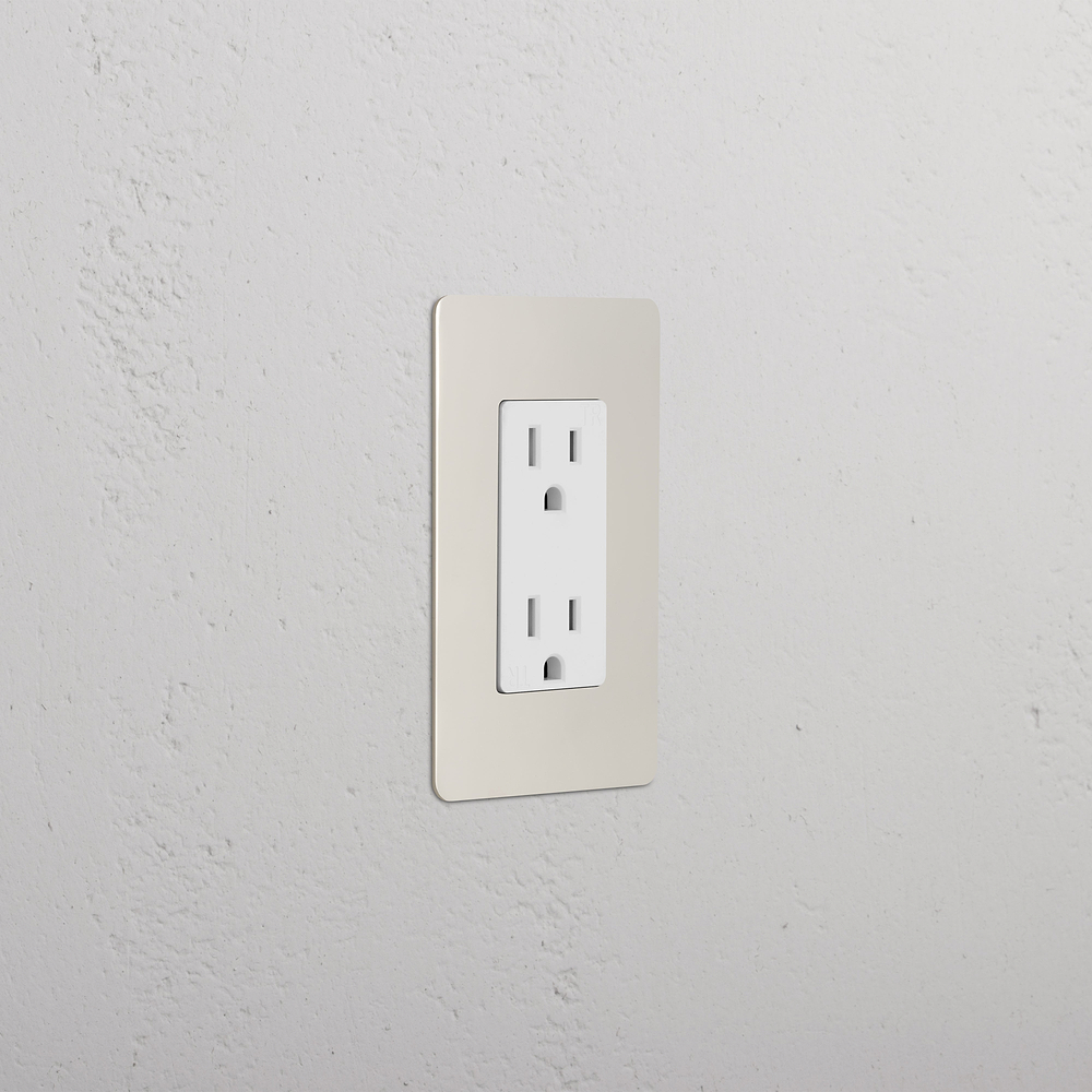 Kew 1G 15A Outlet - Polished Nickel White