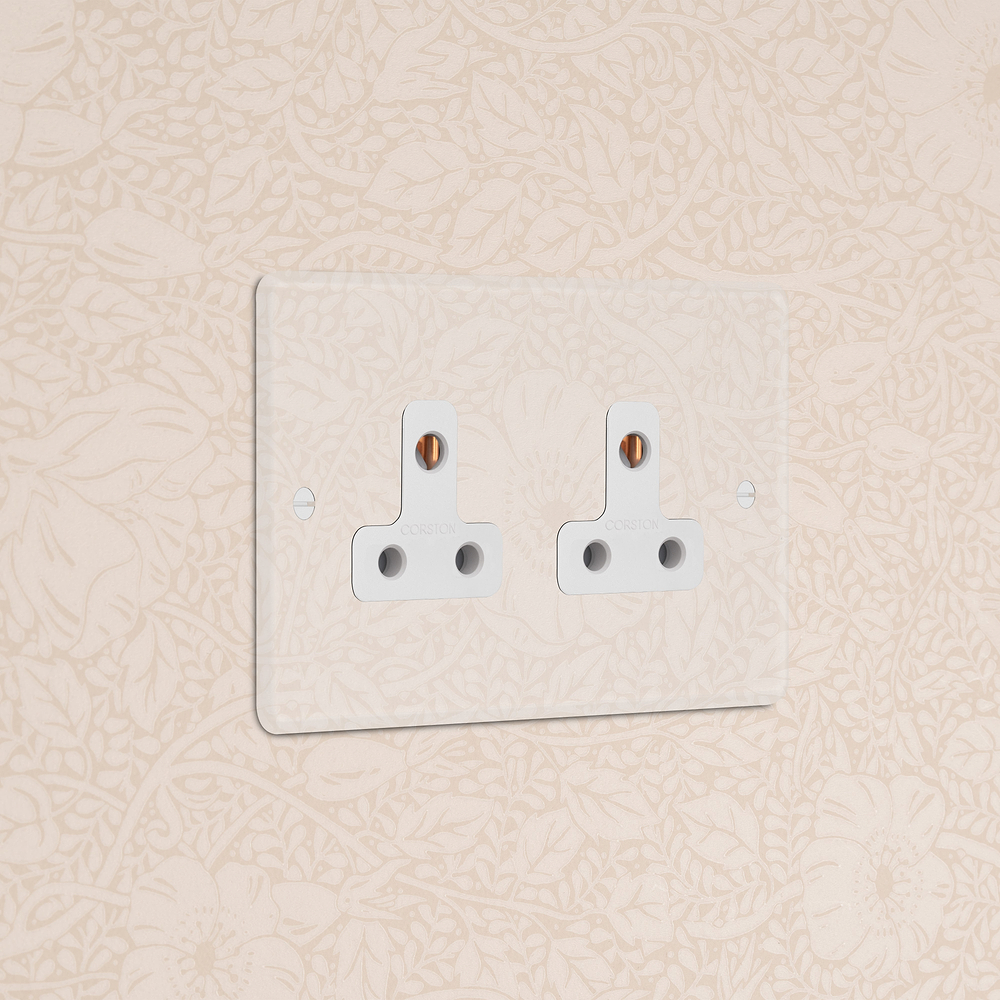 Double 2x 5A Light Socket - Clear | White