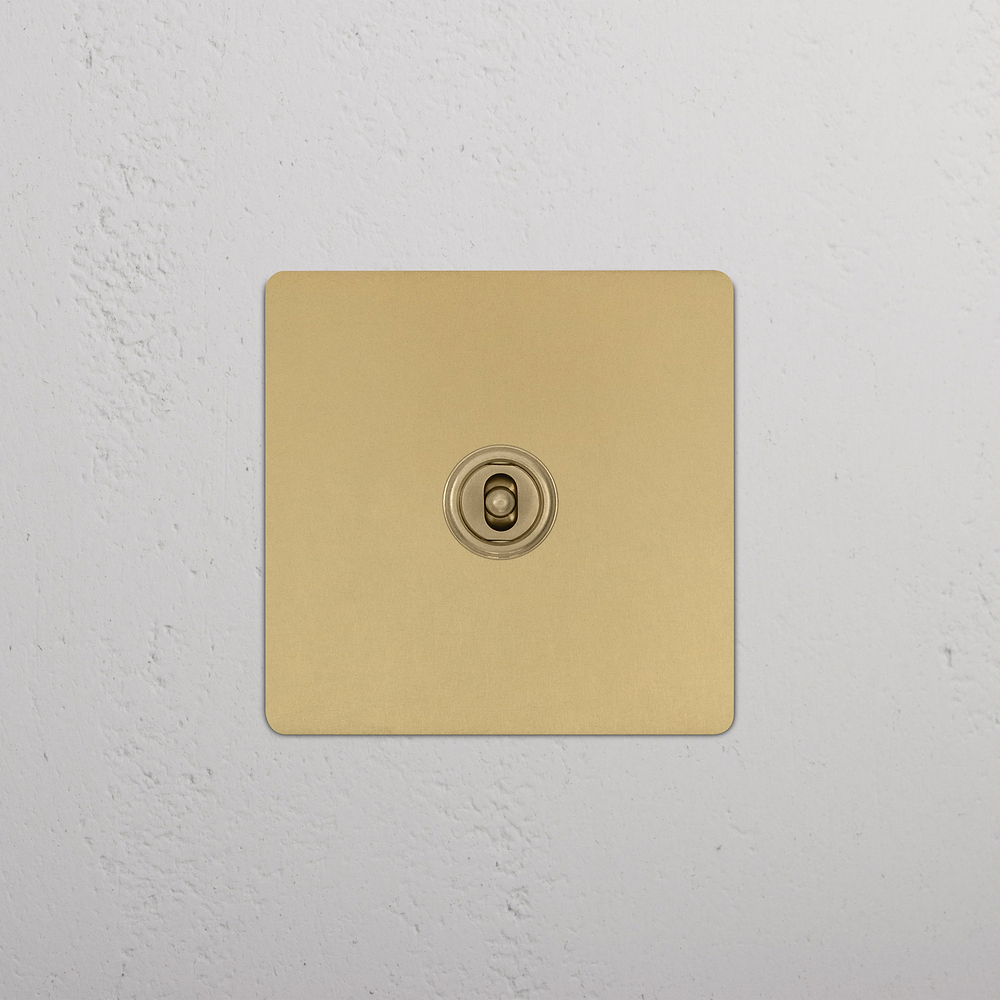 1G Centre Retractive Toggle Switch - Antique Brass