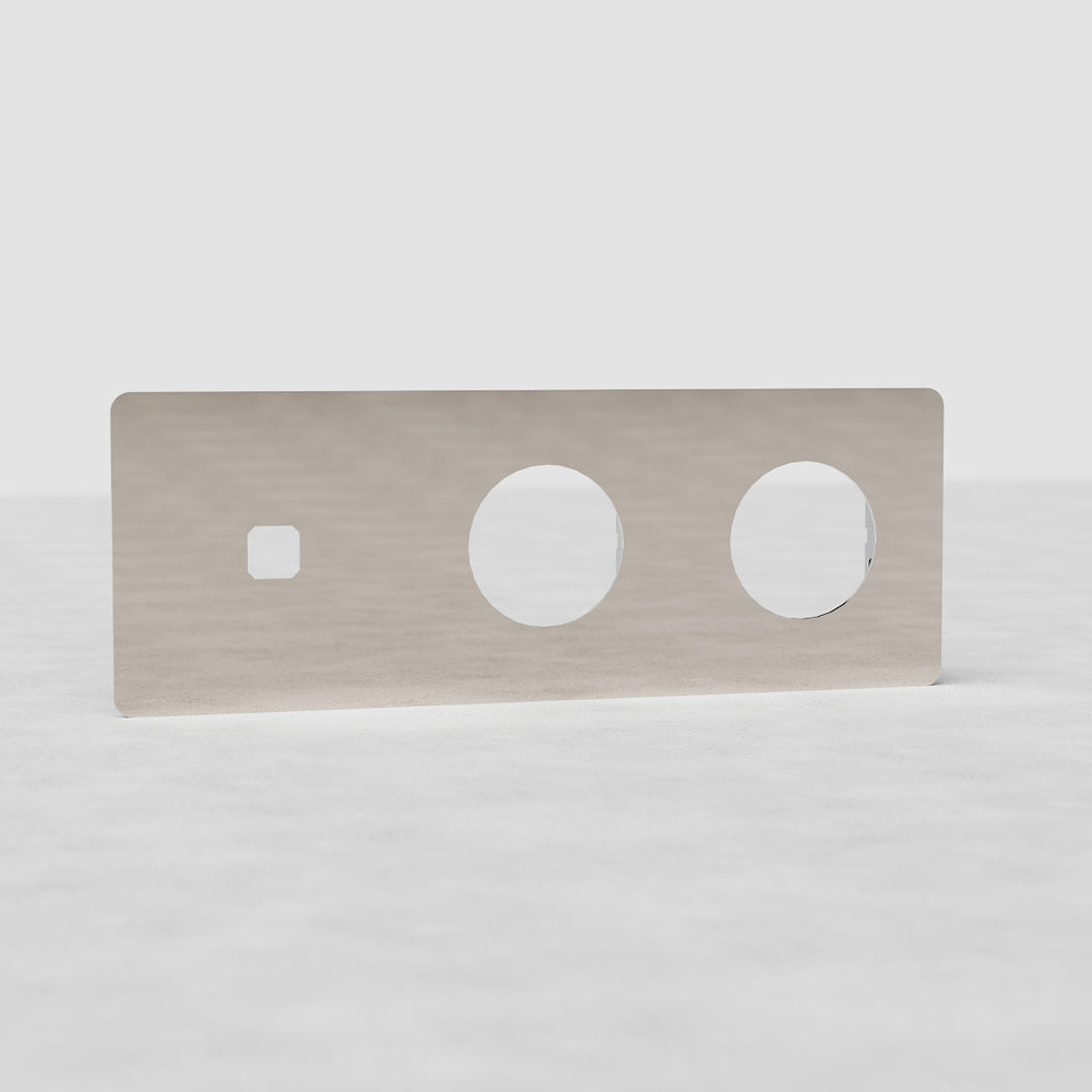 Kew Plaque Insert Interrupteur x1 & Prise x2 (Triple) - Nickel Poli