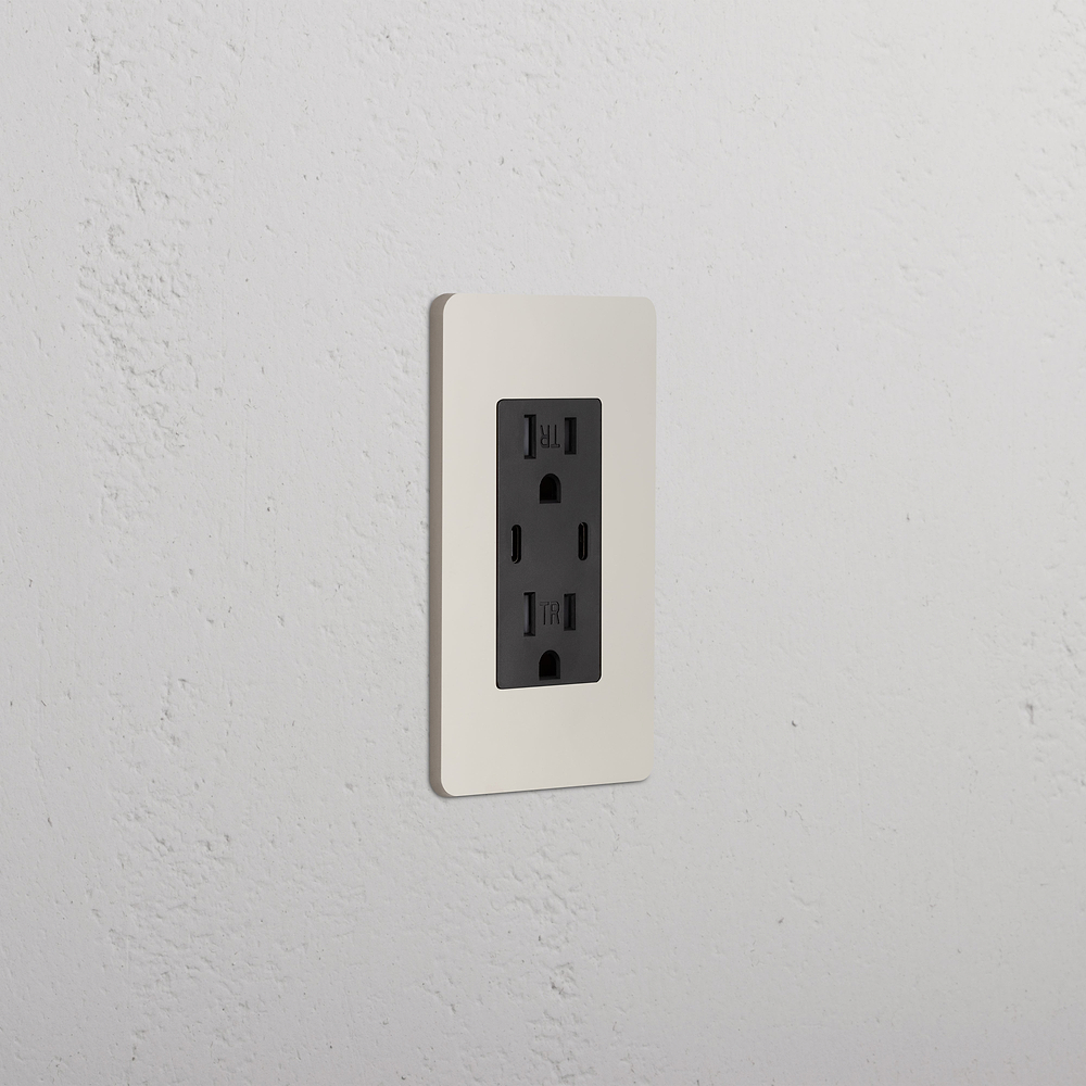Grove 1G 15A USB Outlet - Polished Nickel Black