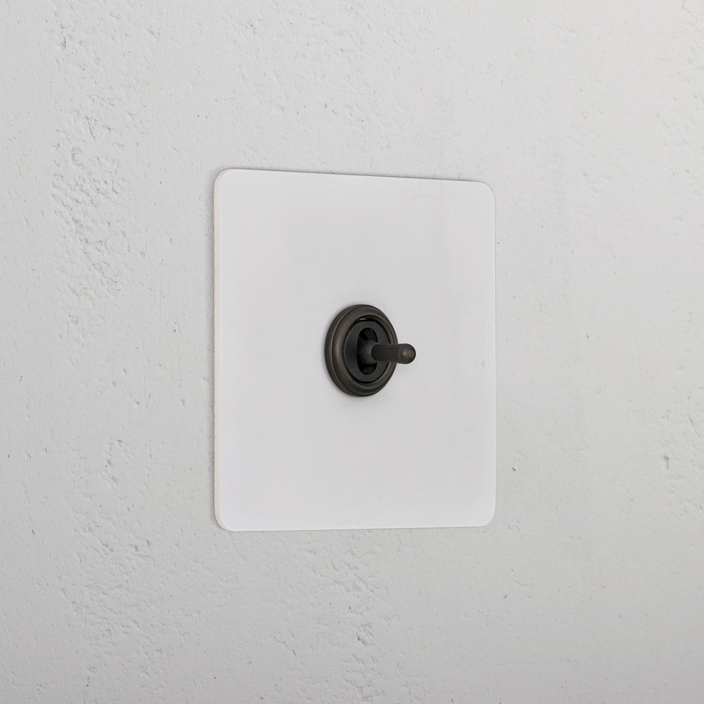 1G Centre Retractive Toggle Switch - Paintable Bronze