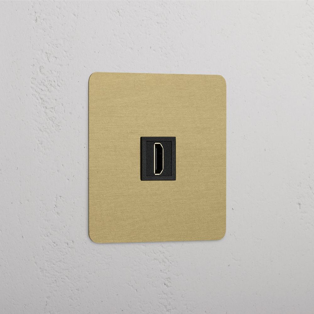 Kew Tomada HDMI individual - Latão Antigo | Preto