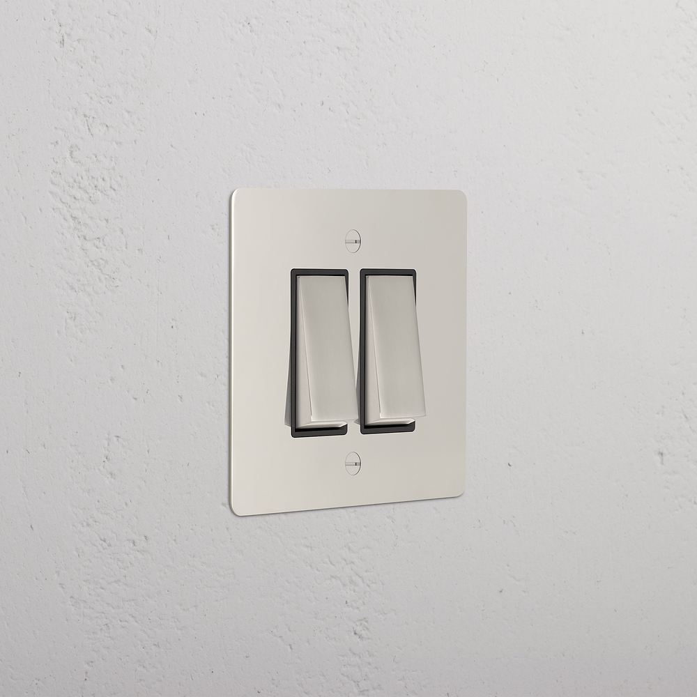 2G Two Way Rocker Switch - Polished Nickel | Black