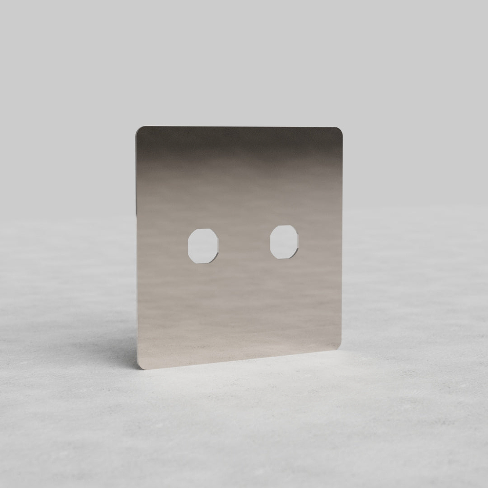 Kew 2G Switch Plate - Polished Nickel