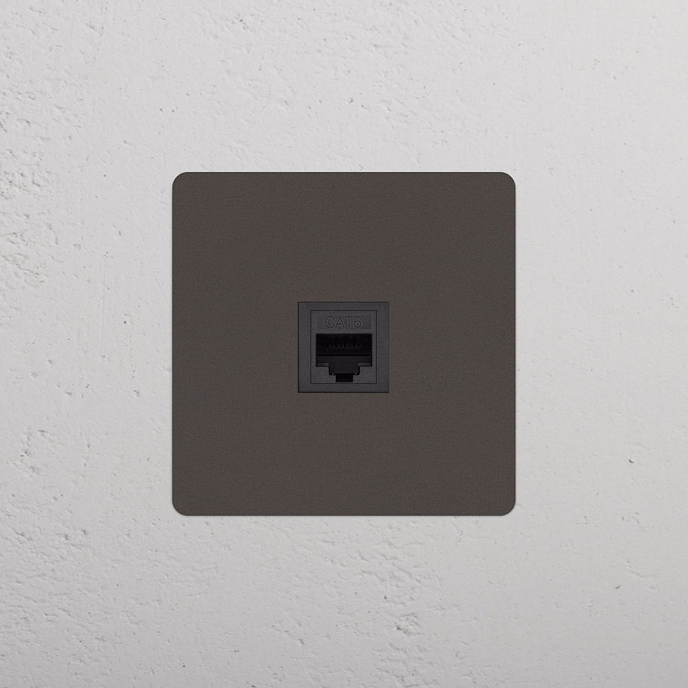 Kew Tomada RJ45 individual - Bronze | Preto