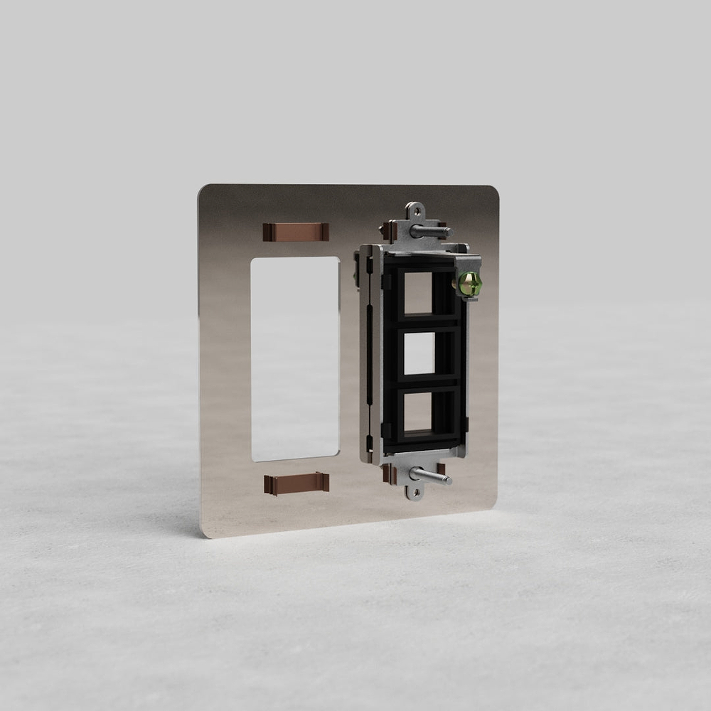 Kew 2G Outlet & Keystone Plate - Polished Nickel