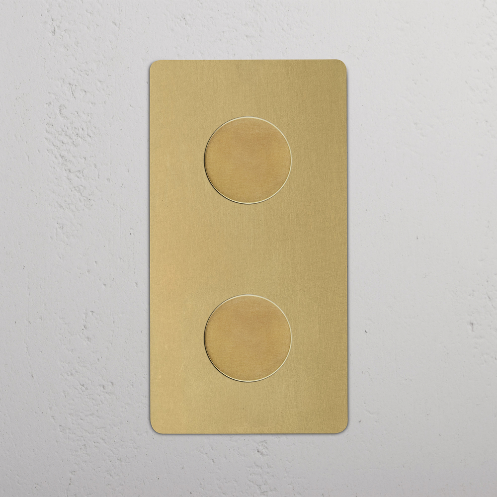 Kew Dimmer Rotativo Doppio Verticale 2x - Ottone Antico