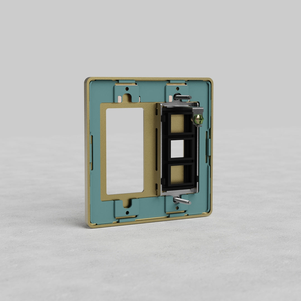 Grove 2G Outlet & Keystone Plate - Antique Brass