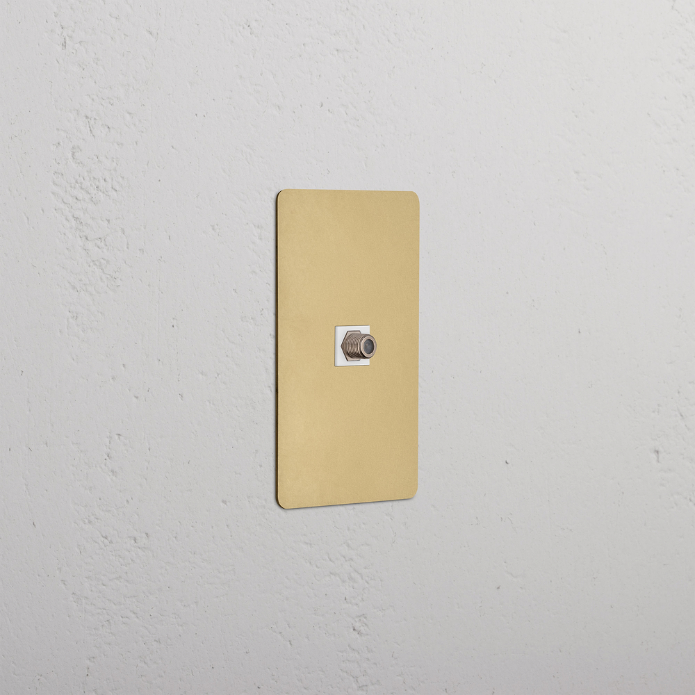 Kew 1G Satellite Keystone - Antique Brass White