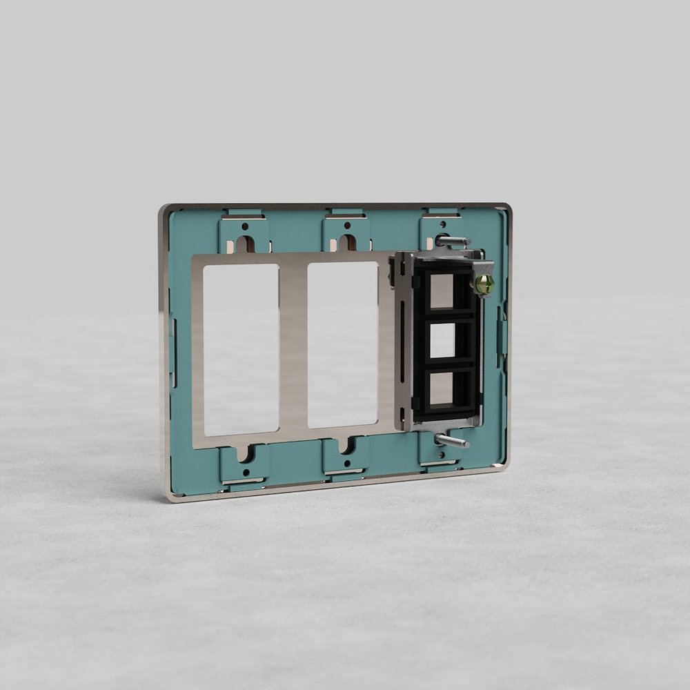 Grove 3G 2x Outlet & Keystone Plate - Polished Nickel