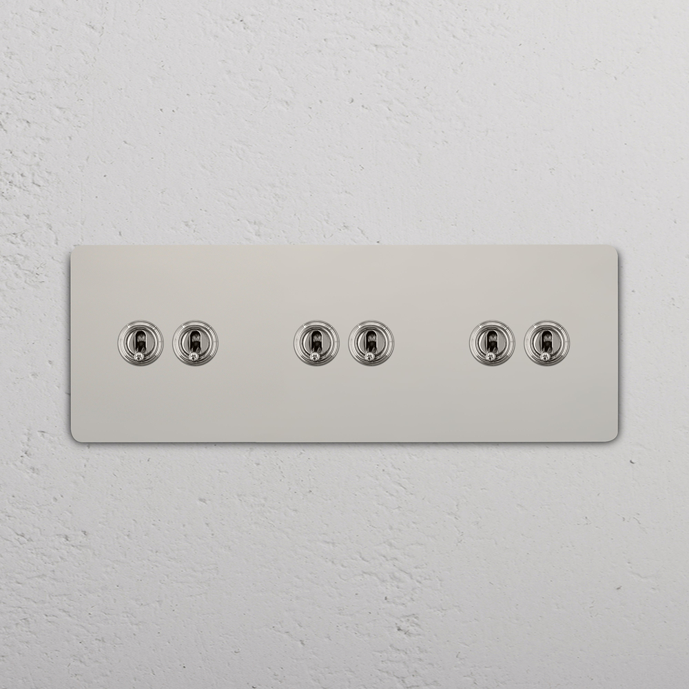 Grove Triple 6x Toggle Switch - Polished Nickel