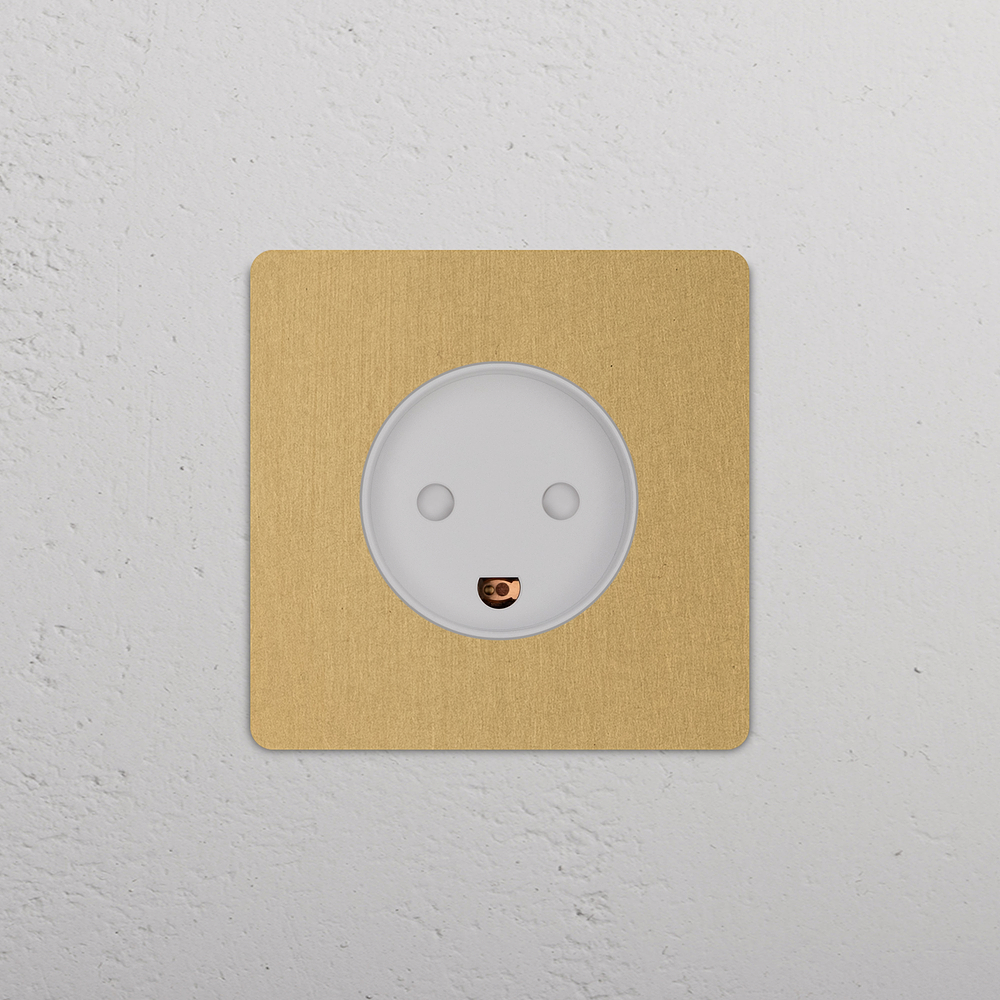 Grove Single Danish Type K Socket - Antique Brass | White