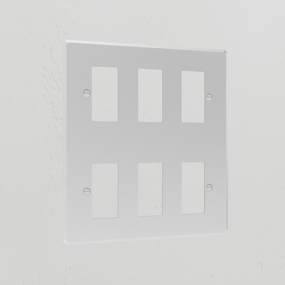 6G Rocker Switch Plate - Clear White