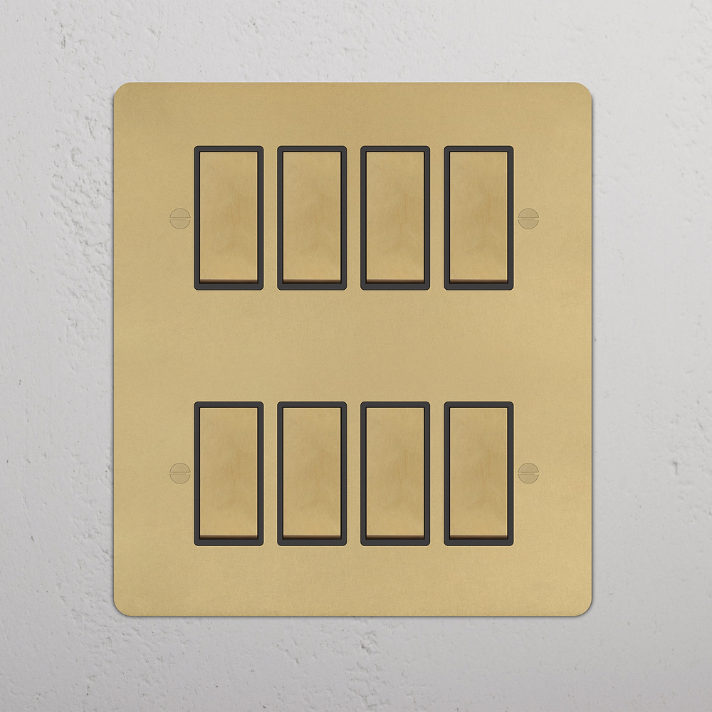 8G Two Way Rocker Switch - Antique Brass | Black