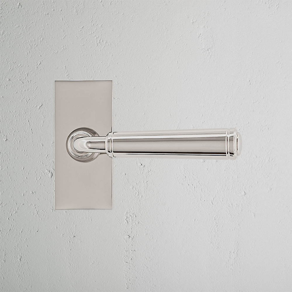 Digby Short Plate Fixed Door Handle - Polished Nickel