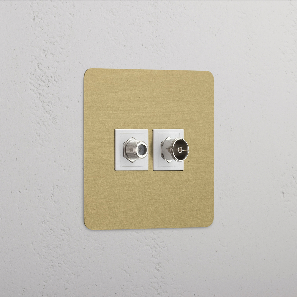 Kew Presa Satellite & TV Singola - Ottone antico | Bianco