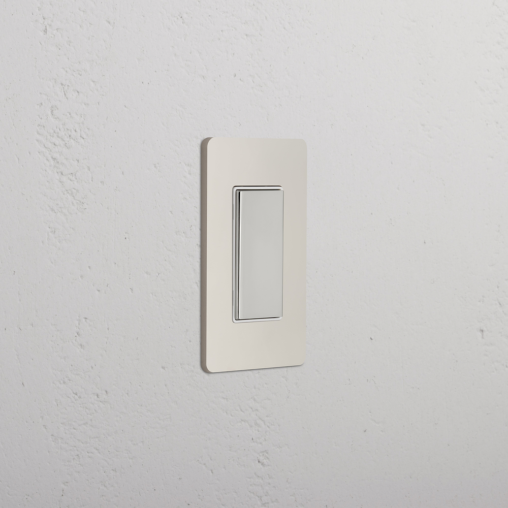 Grove 1G Center Retractive Rocker Switch - Polished Nickel White