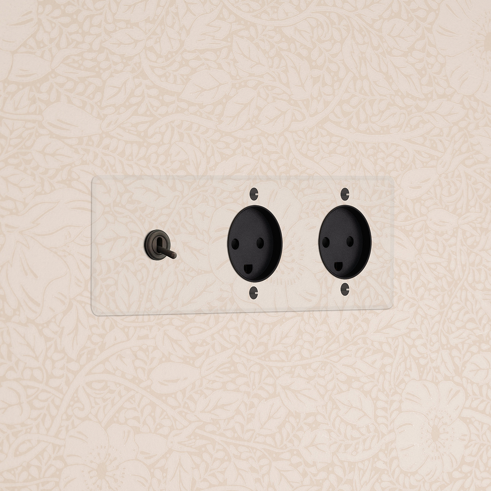 Kew Interruttore Levetta & Danese Tipo K 2x Triplo – Bronzo Trasparente | Nero