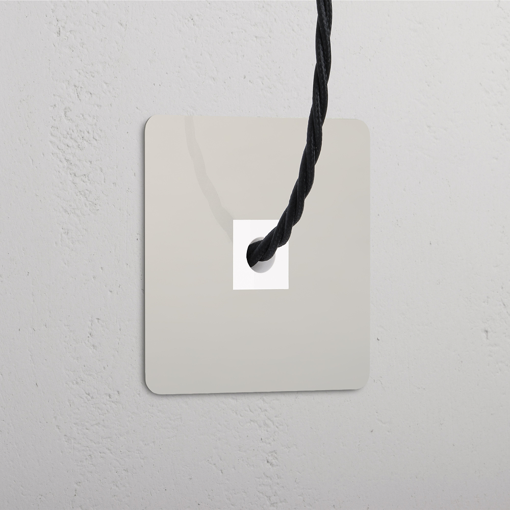 Kew Enkele kabel voedingsmodule - Gepolijst nikkel - Wit