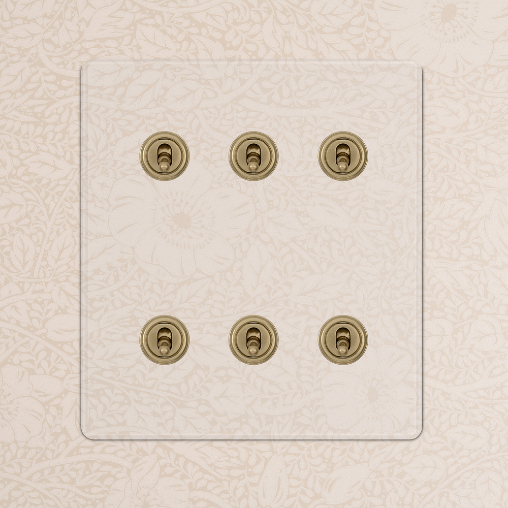 6G Two Way Toggle Switch - Clear Antique Brass