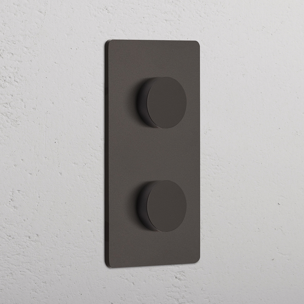 Grove Regulador de luz x2 vertical (marco doble) - Bronce