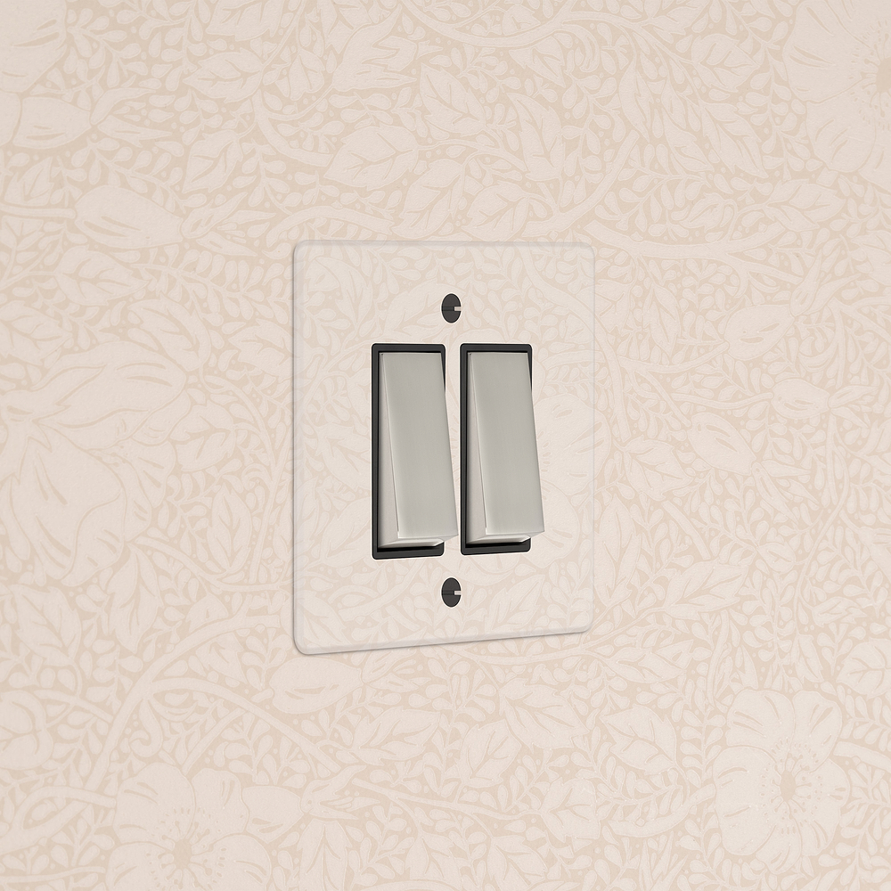 2G Two Way Rocker Switch - Clear Polished Nickel | Black