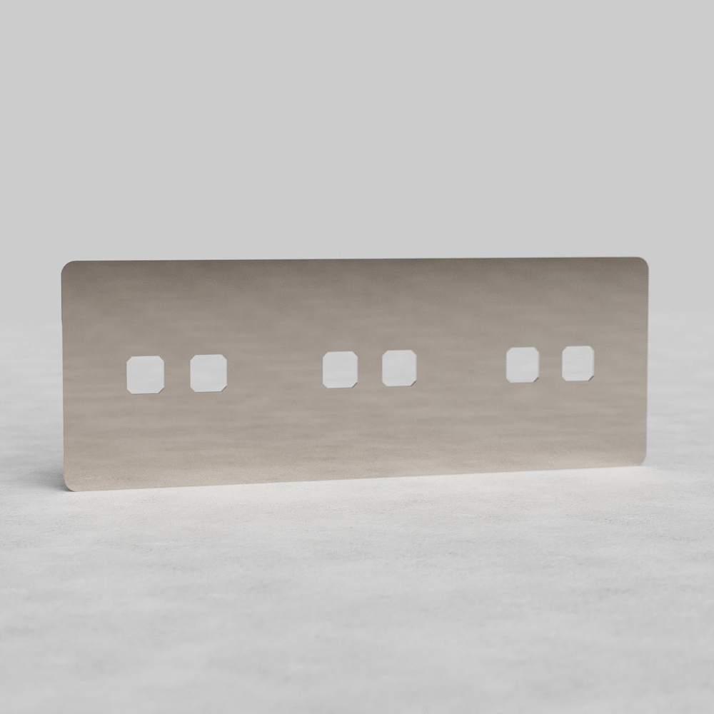 Kew Triple 6x Switch Plate - Polished Nickel
