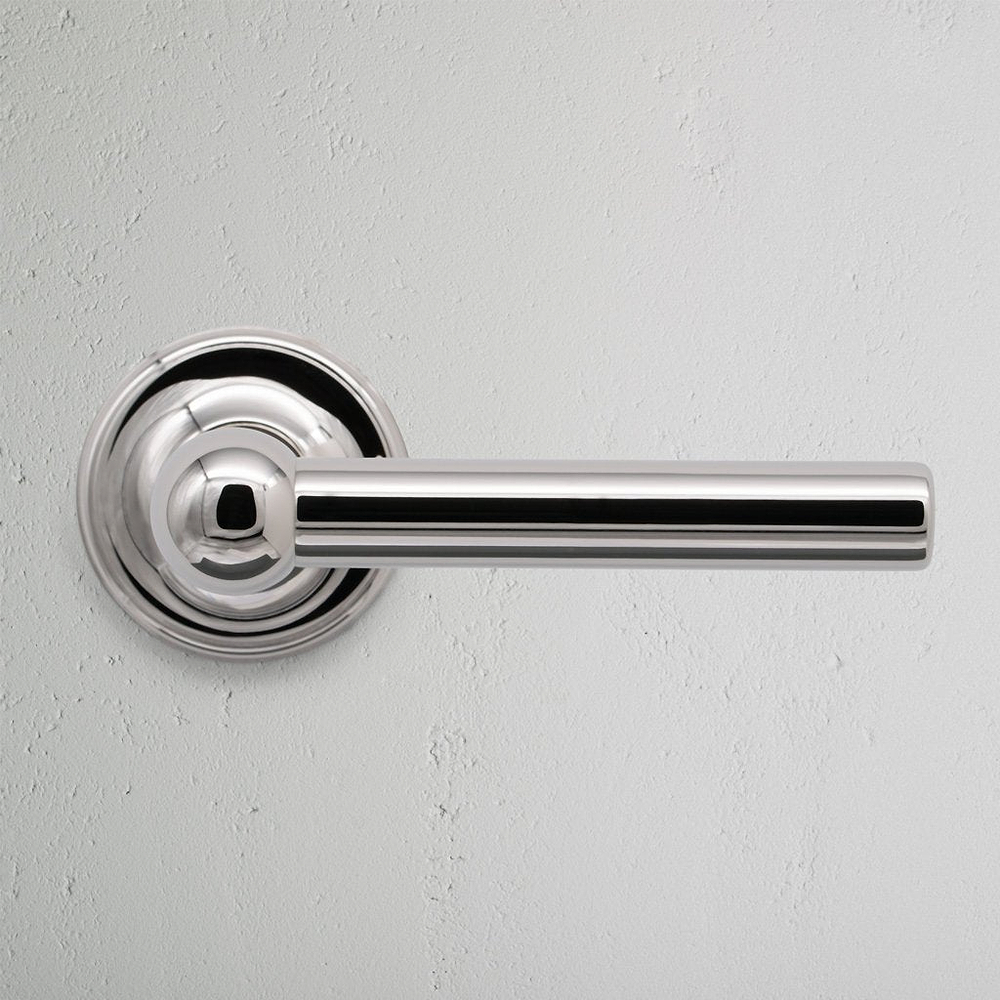 Harper Fixed Door Handle - Polished Nickel