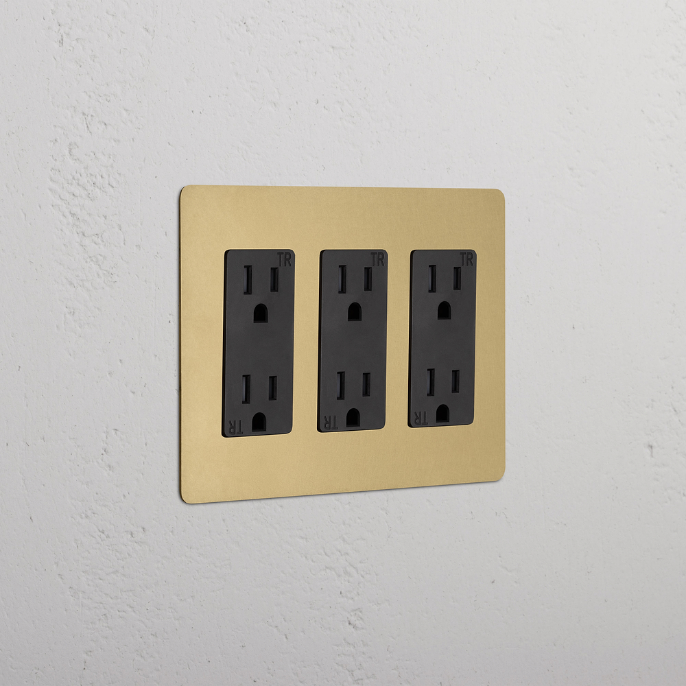 Kew 3G Outlet - Antique Brass Black