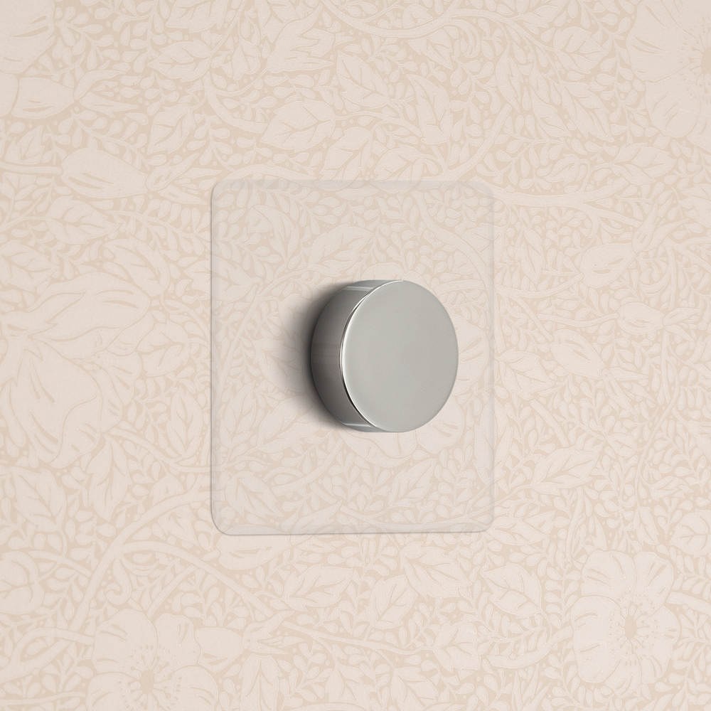 Kew Single Multiway Dimmer Switch - Clear Polished Nickel