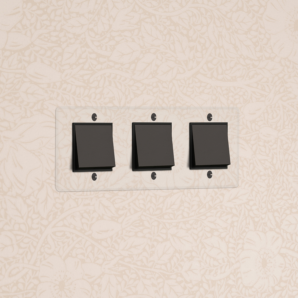 Kew Interruttore a Bilanciere Triplo 3x – Bronzo Trasparente | Nero