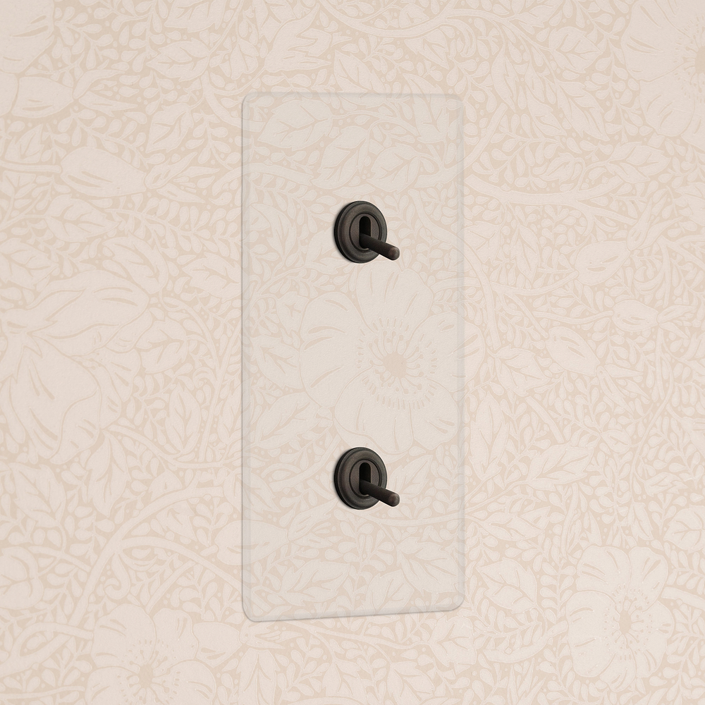 Kew Interrupteur à Levier Vertical x2 (Plaque Double) – Bronze à Transparence