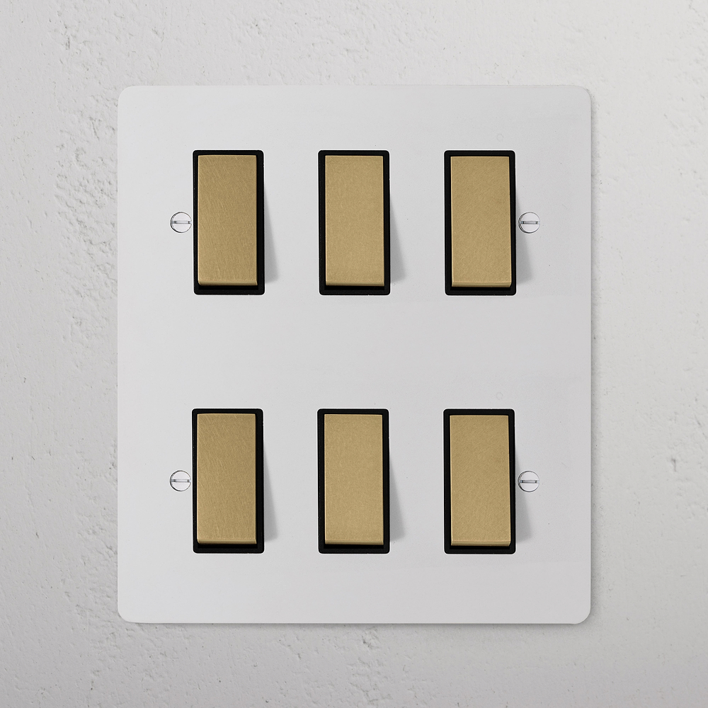 6G Two Way Rocker Switch - Paintable Antique Brass | Black