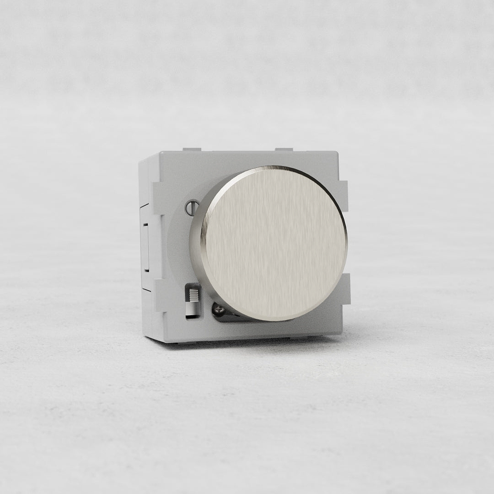 Wechselschalter mit Dimmerknopf – Satinnickel