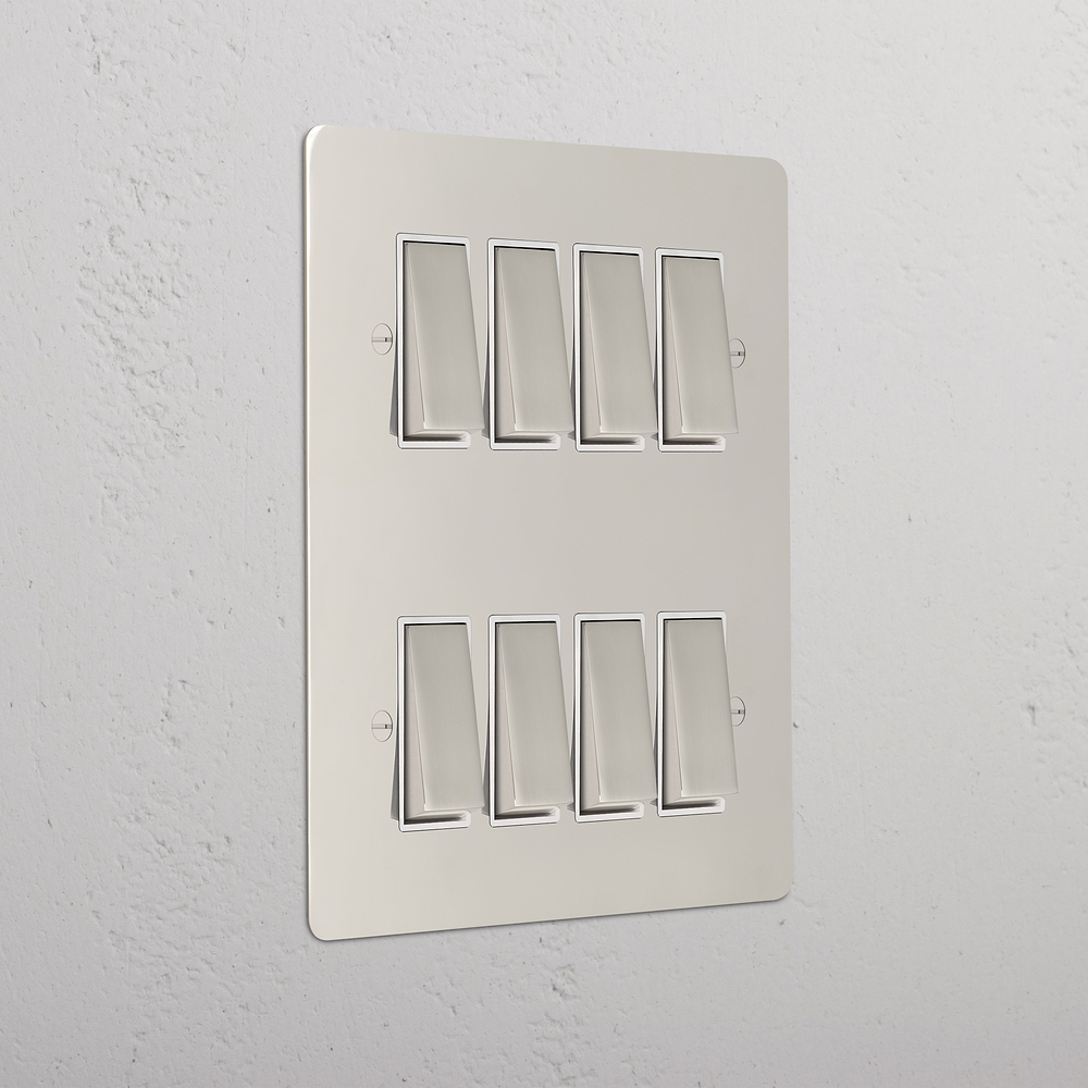 8G Two Way Rocker Switch - Polished Nickel | White