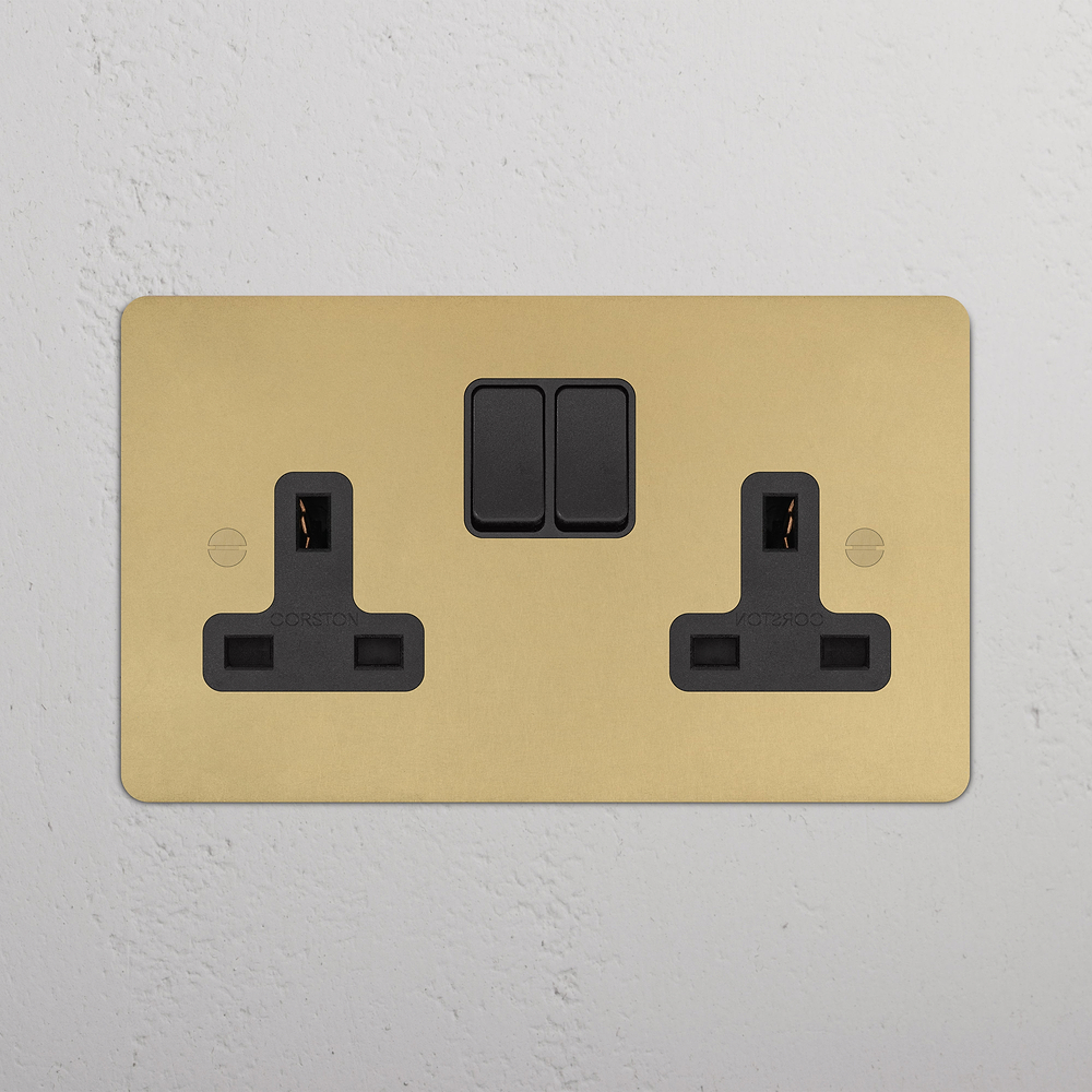 Double Socket - Antique Brass | Black