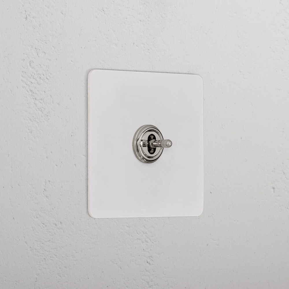 1G Centre Retractive Toggle Switch - Paintable Polished Nickel