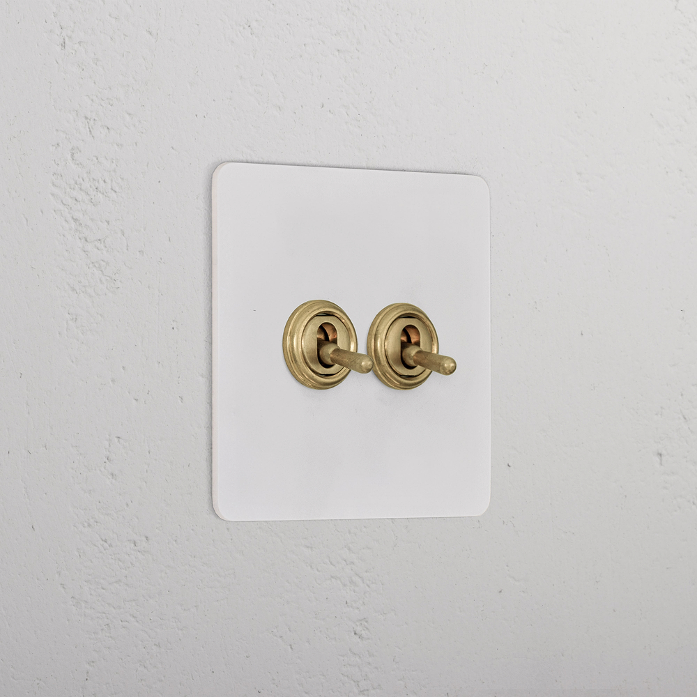 2G Two Way Toggle Switch - Paintable Antique Brass