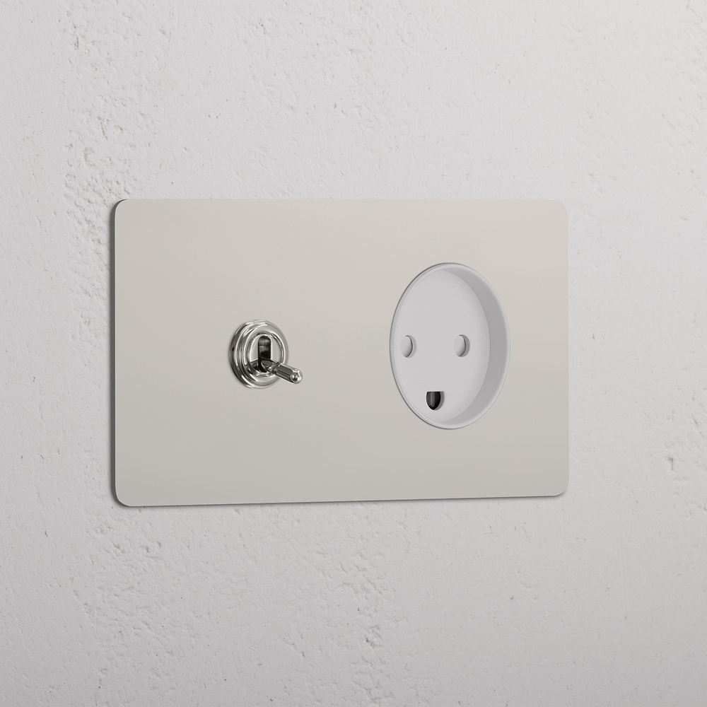 Kew Double Toggle & Danish Type K Socket - Polished Nickel | White