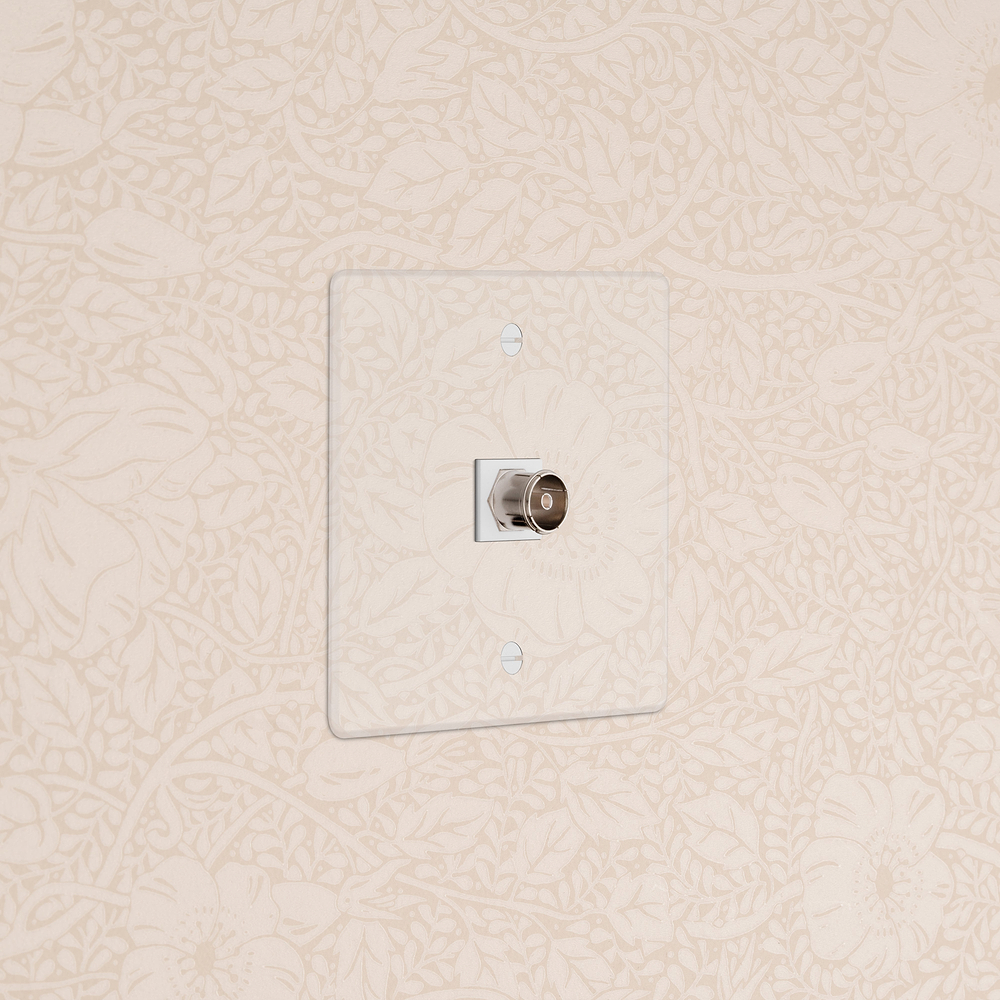 Single TV Socket - Clear | White