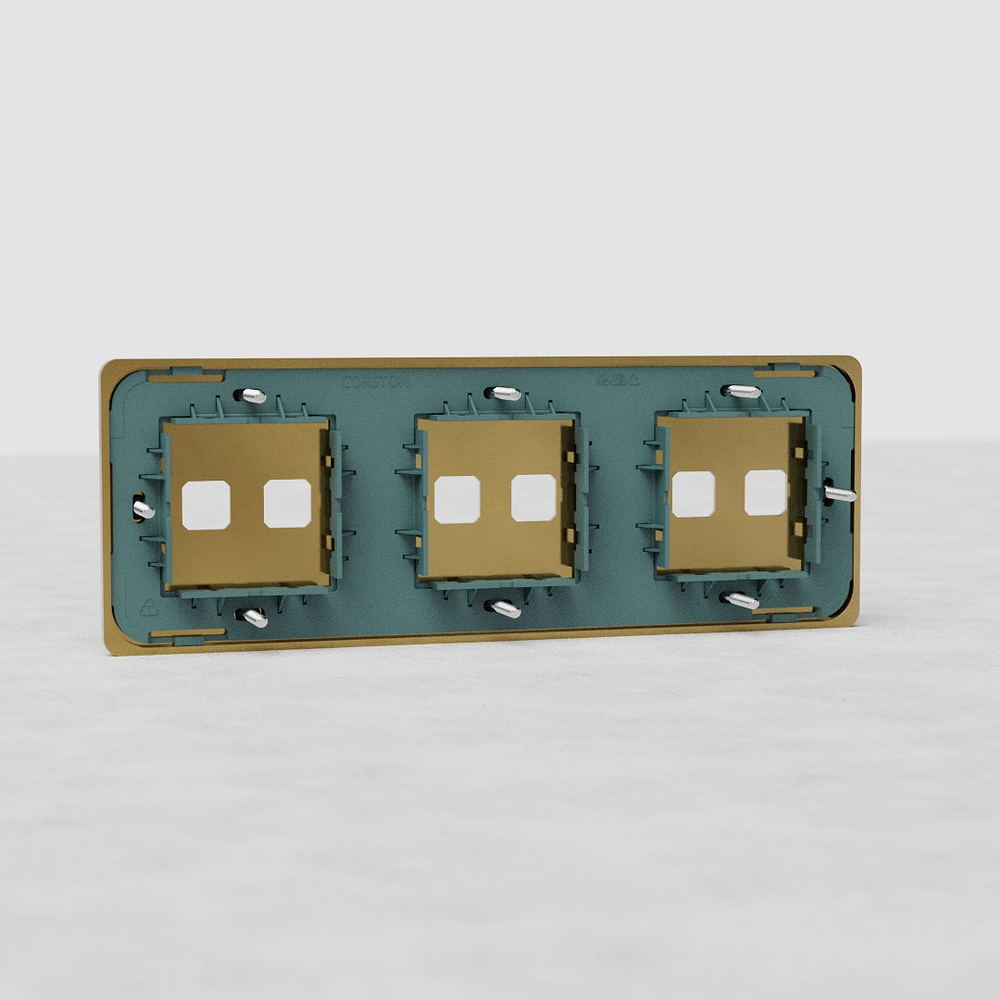 Grove Triple 6x Switch Plate - Antique Brass