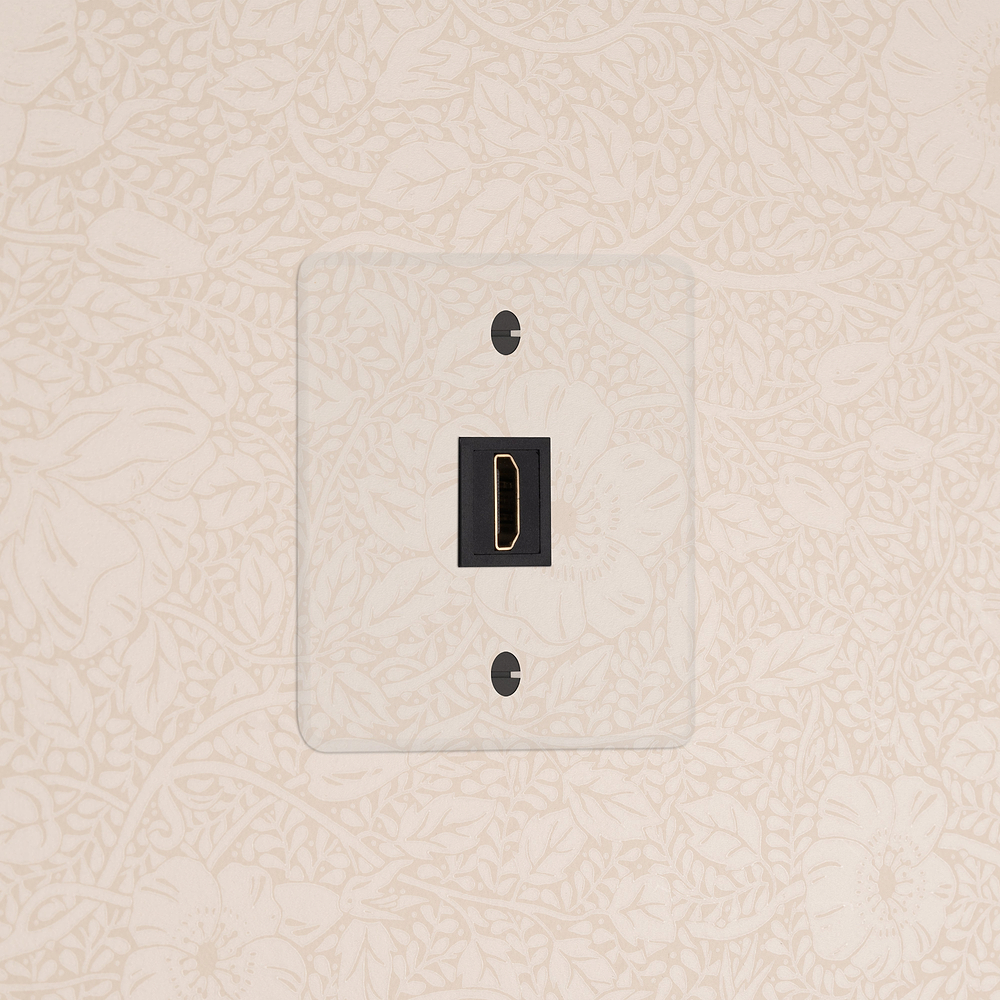 Kew Prise HDMI (Plaque Simple) – Transparence | Noir