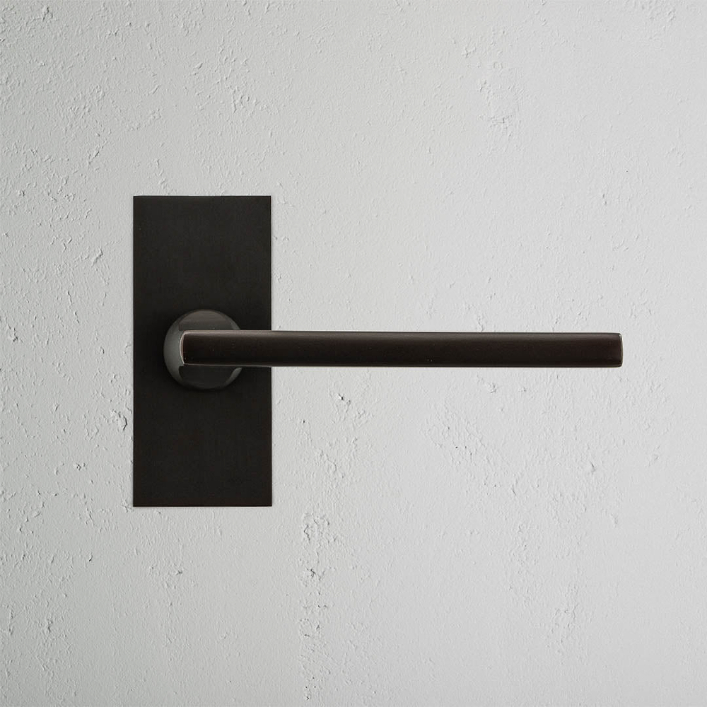 Clayton Short Plate Unsprung Door Handle - Bronze